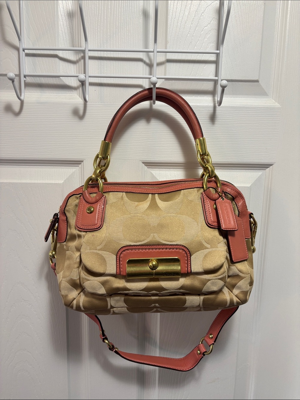 Coach Vintage Kristin Signature Jacquard Satchel Purse